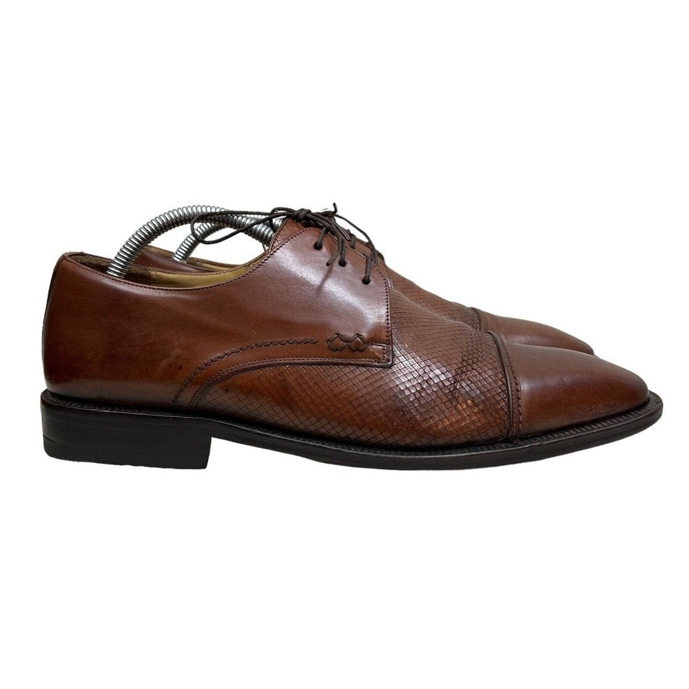 Johnston & Murphy Oxfords Dress Shoes Brown Leather Cap Toe Lace Up Men Size 9.5
